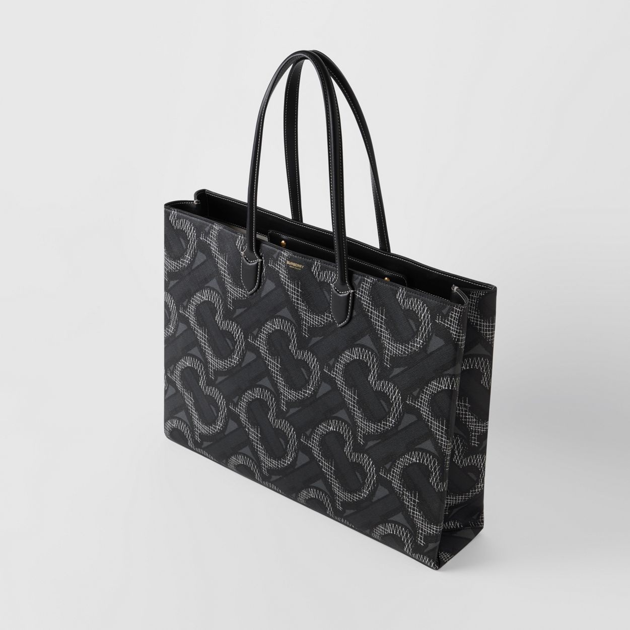 Monogram Print E-canvas Tote Bag - 5