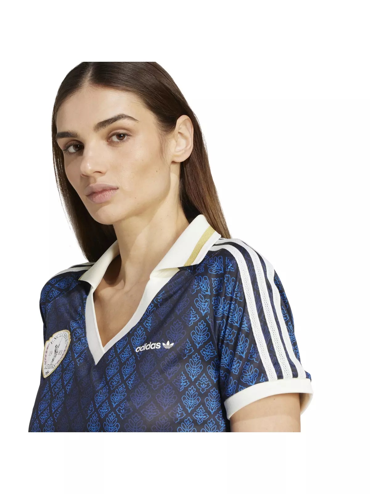Originals Women's Retro Sports Cricket-Inspired Cropped Jersey -Black/Blue - 3