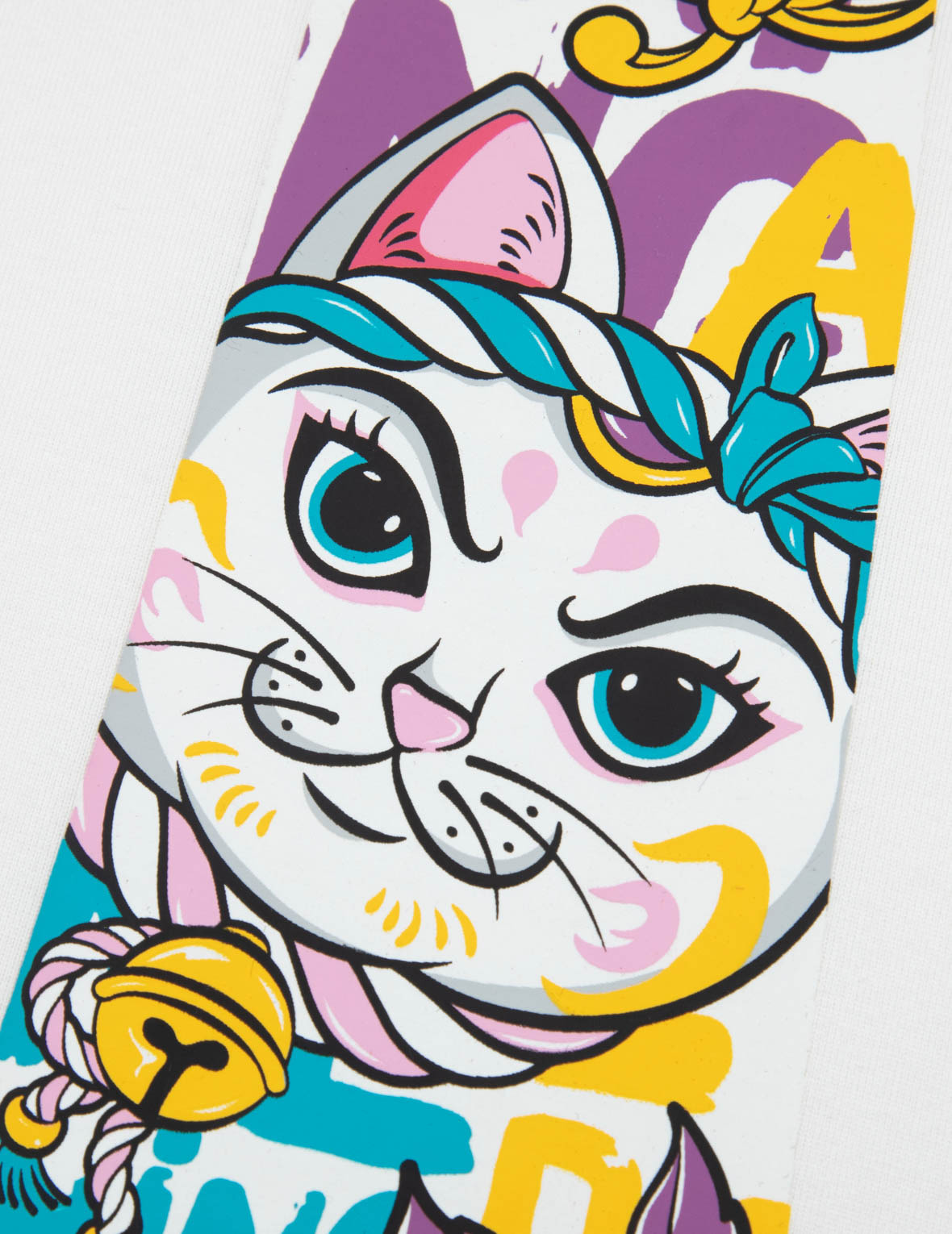 DARUMA AND FORTUNE CAT PRINT DAICOCK OVERSIZED T-SHIRT - 11