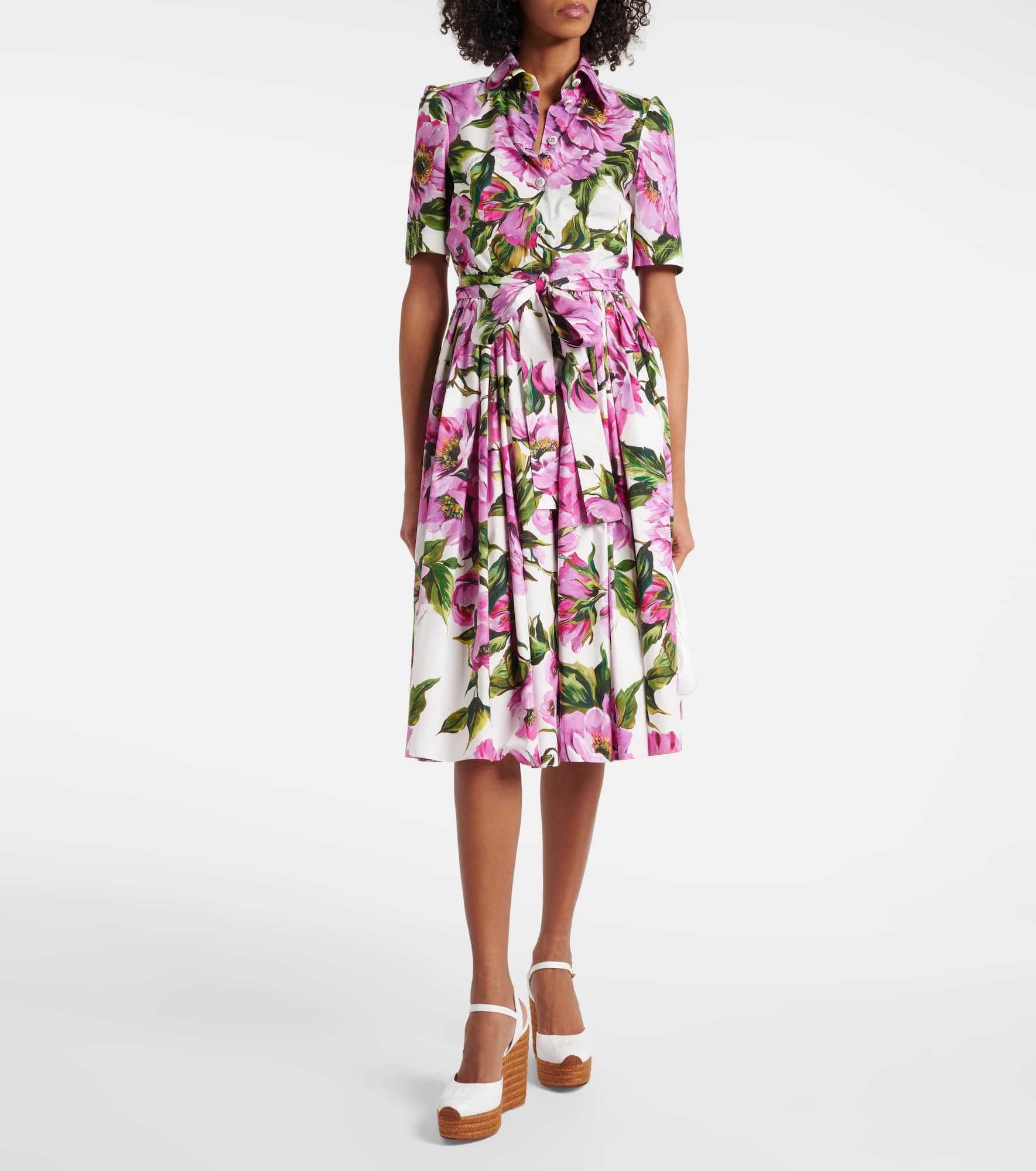 Floral cotton midi dress - 2