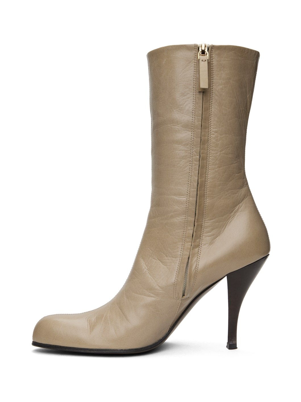 Beige Liv Natural Kid Leather Boots - 3