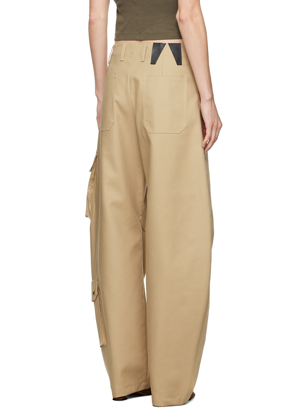Beige Rose Cargo Pants - 3