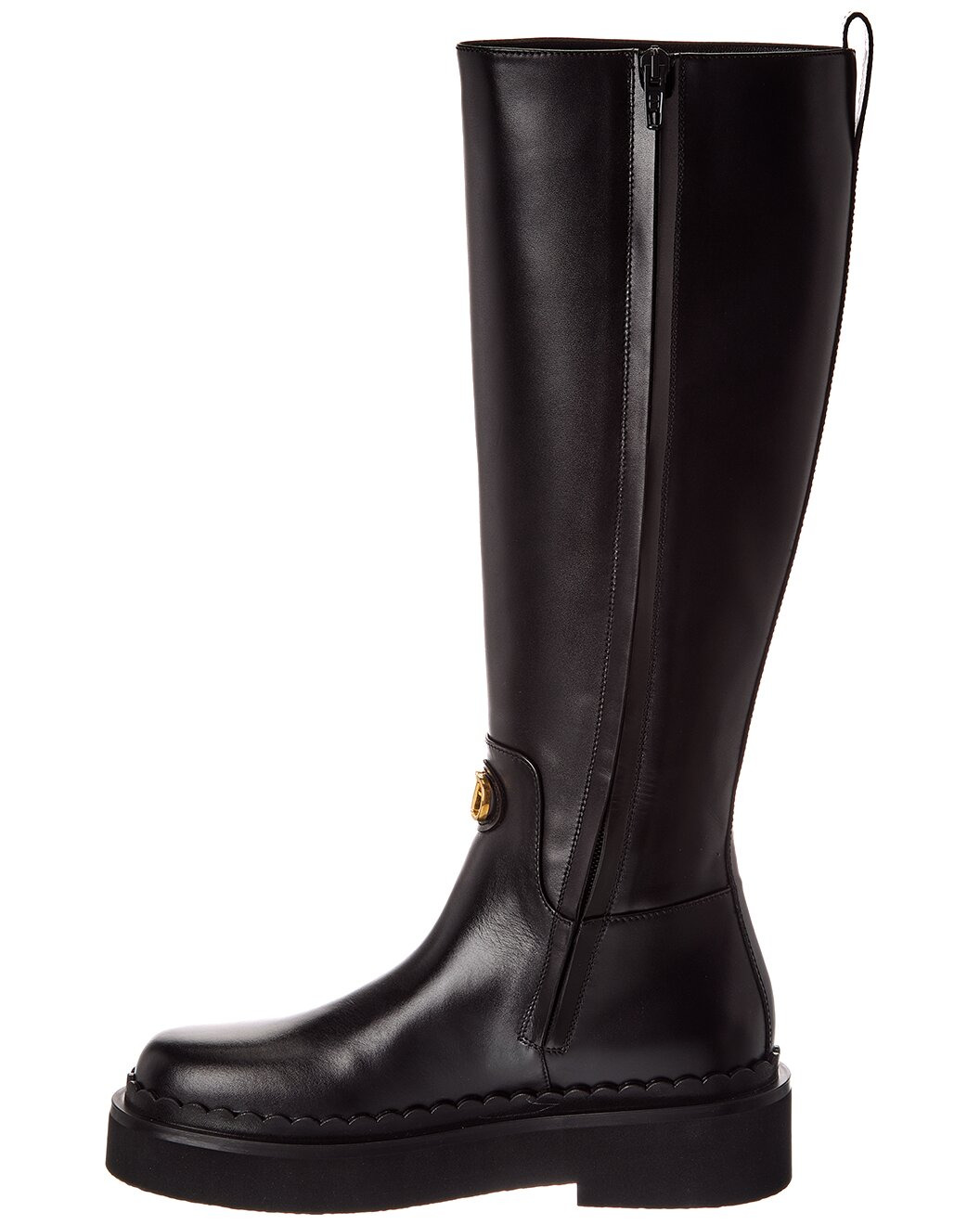 Valentino VLogo Signature 45 Leather Platform Knee-High Boot - 2