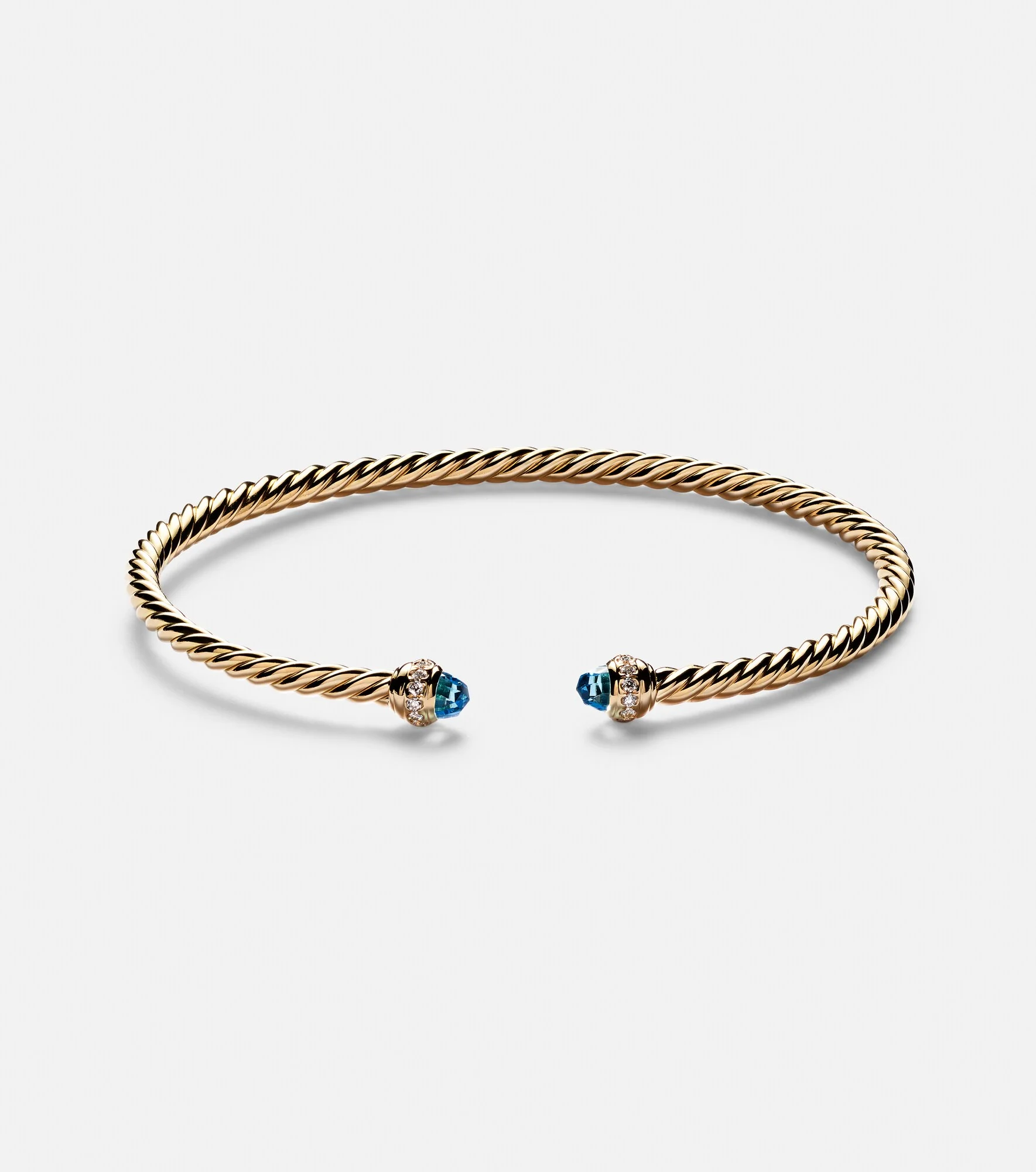 Cablespira® Flex 18kt gold cuff bracelet with topazes and diamonds - 1