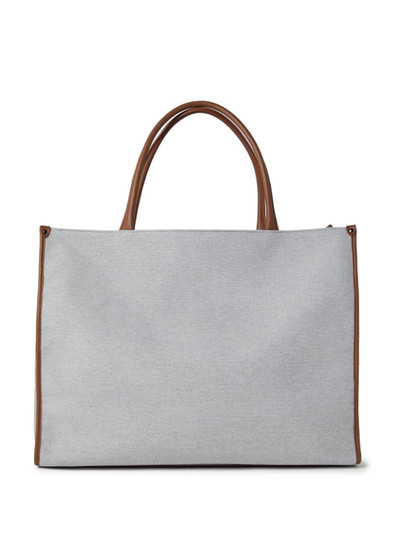 Brunello Cucinelli logo-embroidered canvas tote bag outlook
