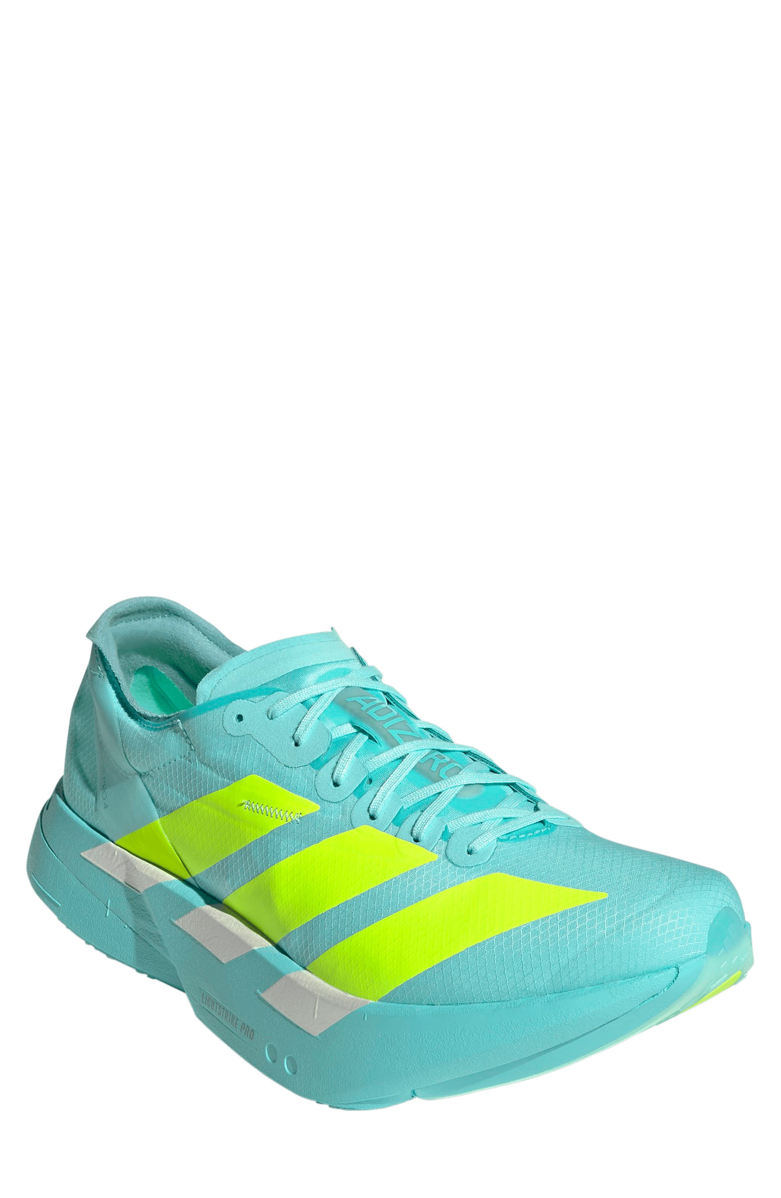 adidas Gender Inclusive Adios 9 Pro 4 Running Sneaker in Aqua/Lucid Lemon/Mint at Nordstrom - 1
