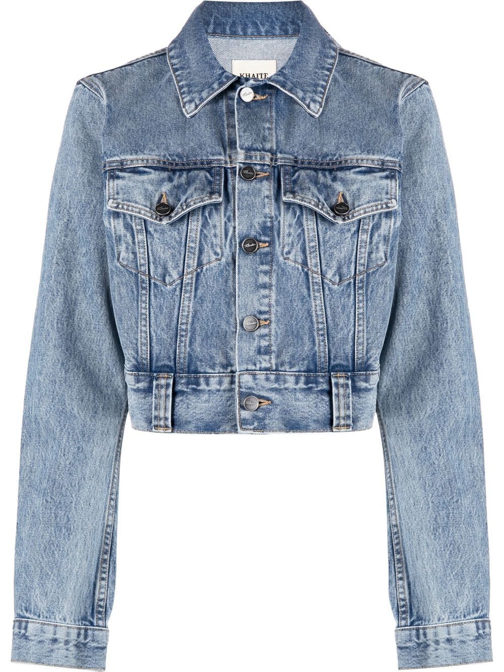 cropped denim jacket - 1