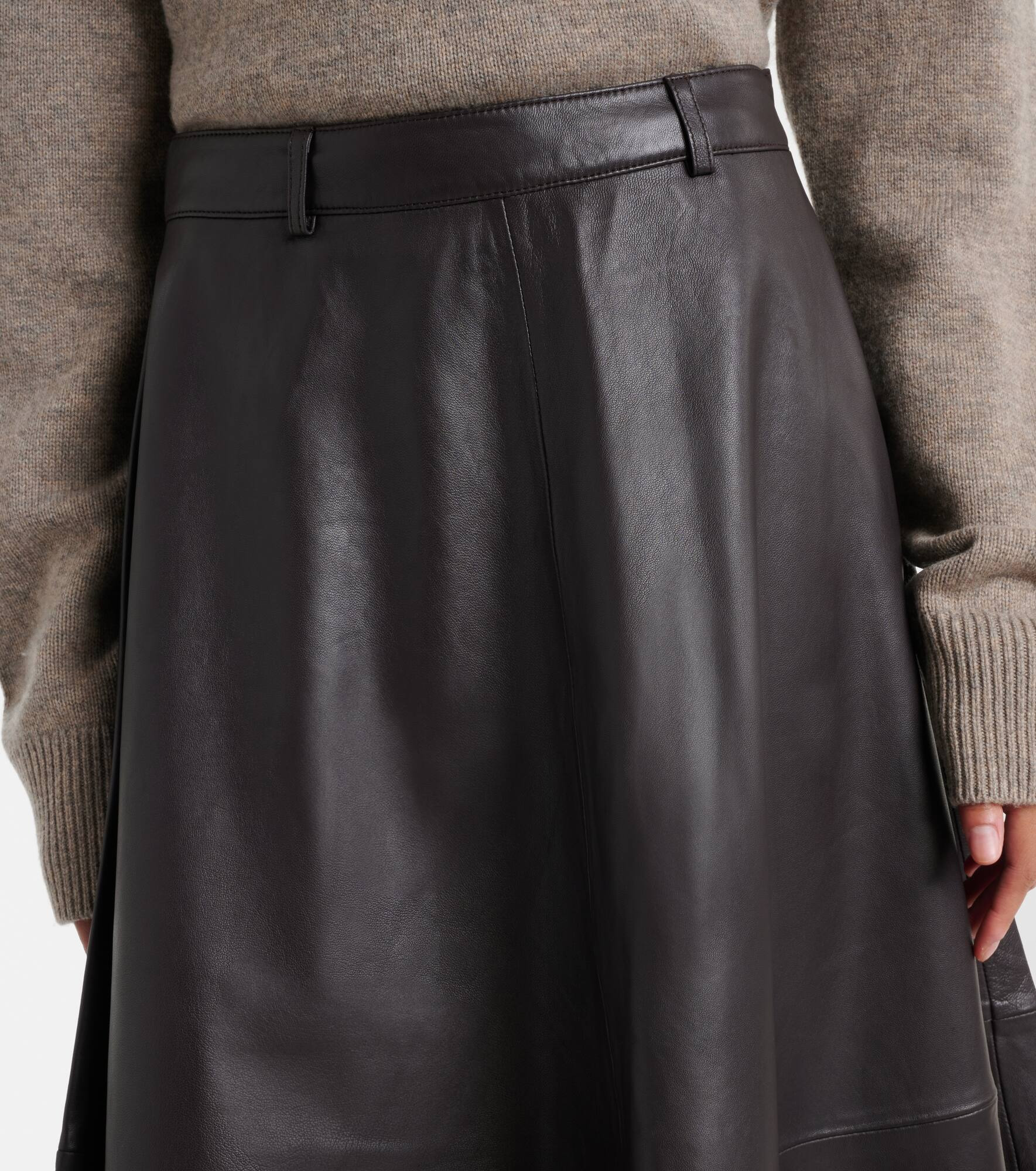 Savil leather midi skirt - 4