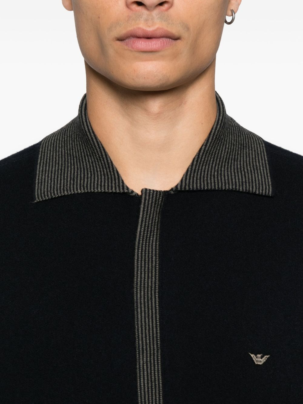 ribbed-trimmed zip-up cardigan - 5