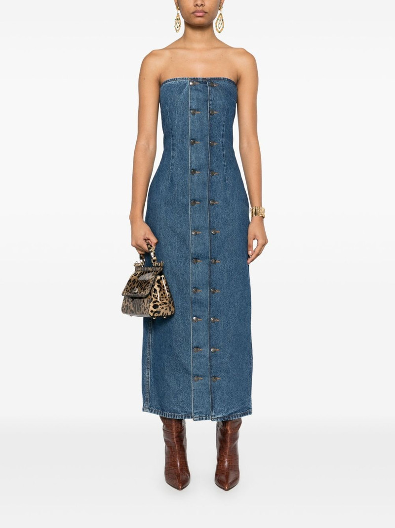 ROTATE button-detail denim dress outlook