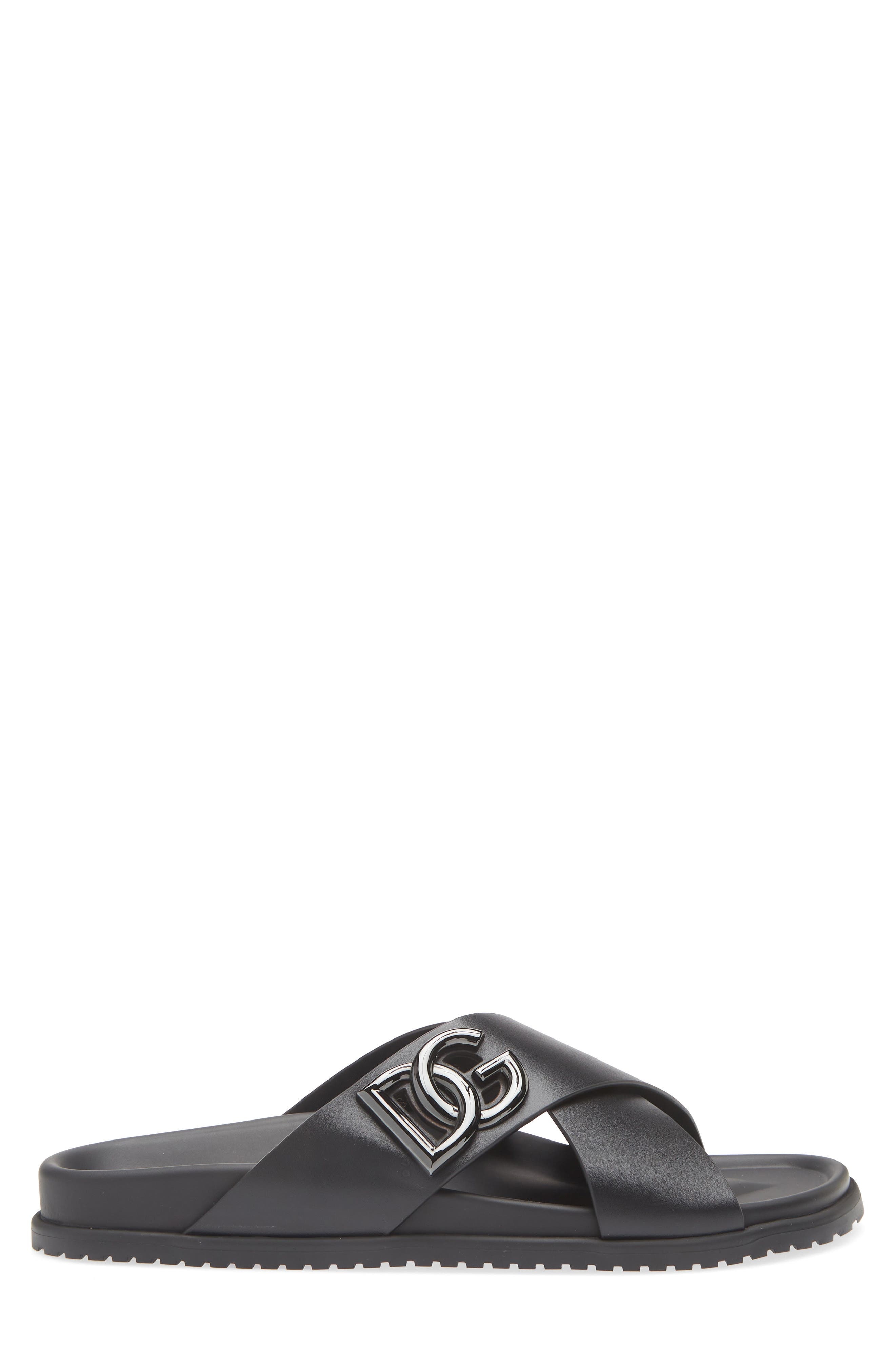 Dolce&Gabbana Logo Slide Sandal in 80999 Nero at Nordstrom - 3