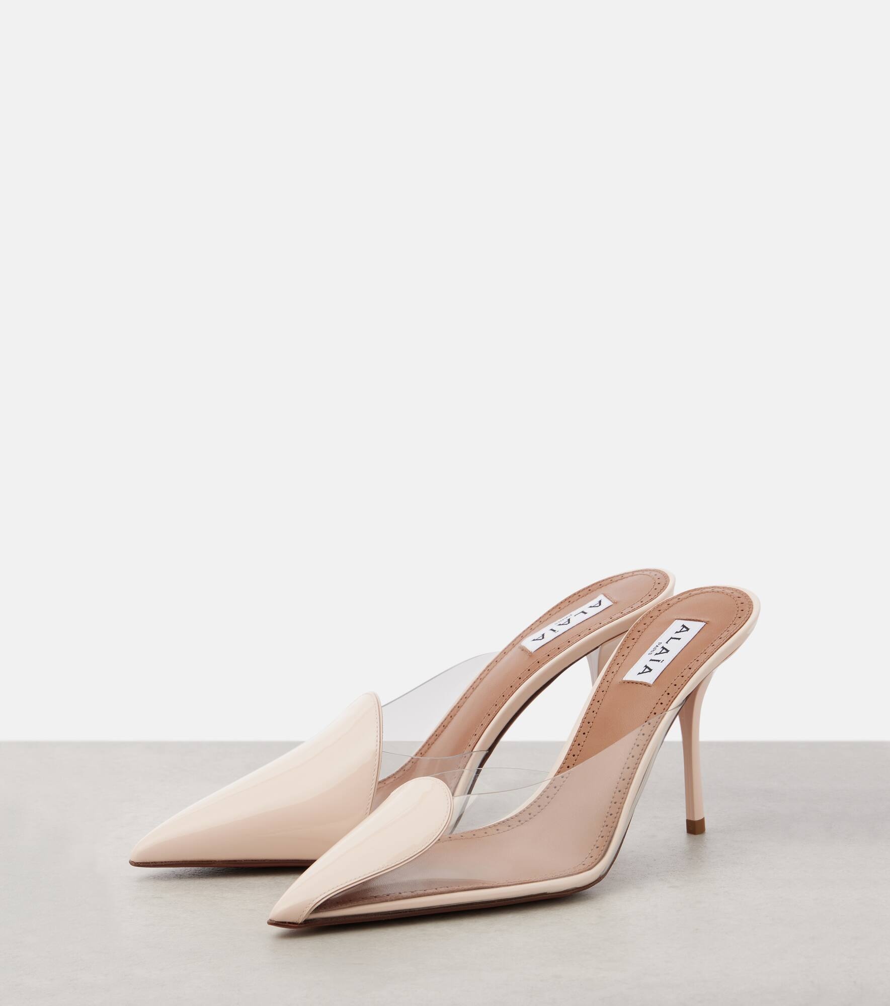 90 PVC and leather mules - 4
