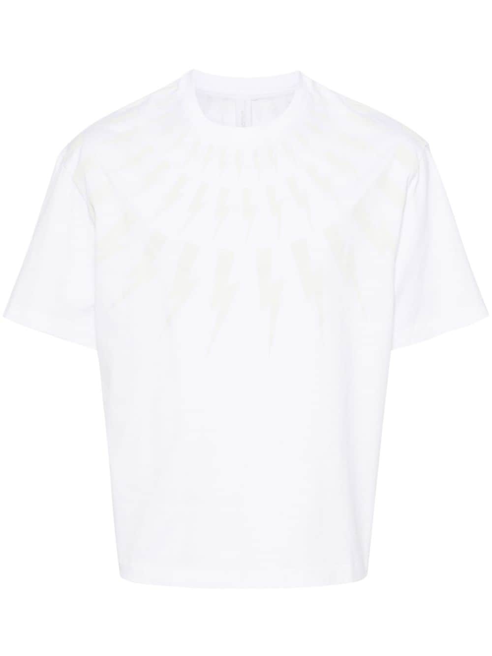 Thunderbolt-print cotton T-shirt - 1