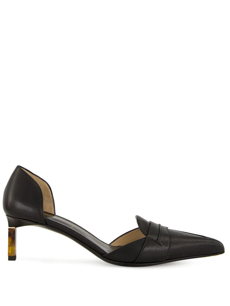 85mm leather pointed-toe pumps 1