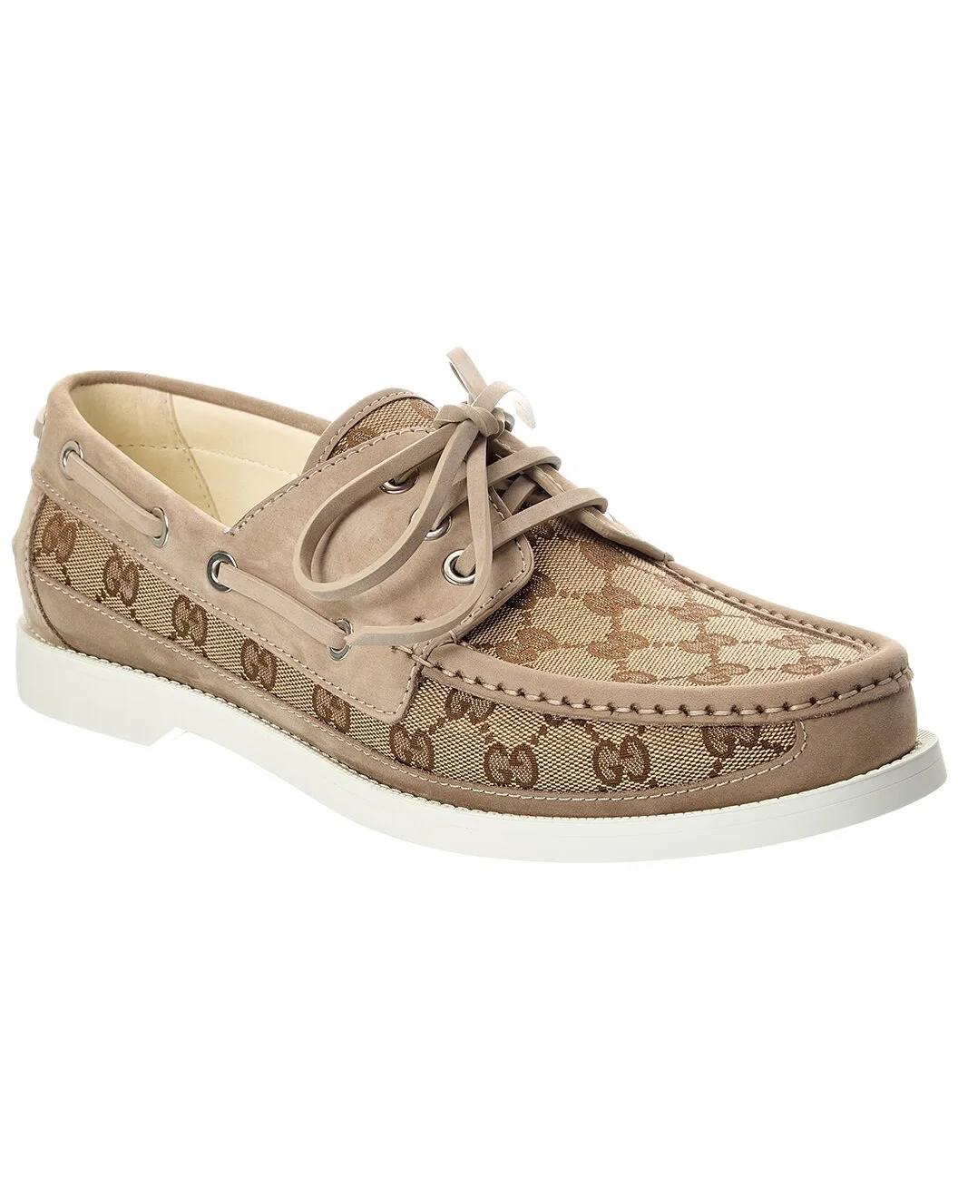 Gucci Interlocking G Canvas & Suede Loafer - 1