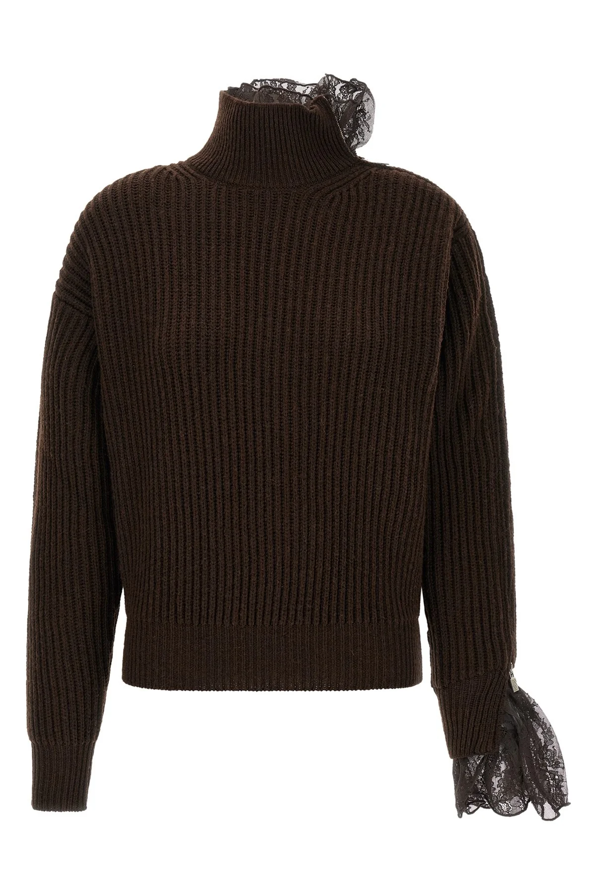 Ribbed Lace Sweater - 1
