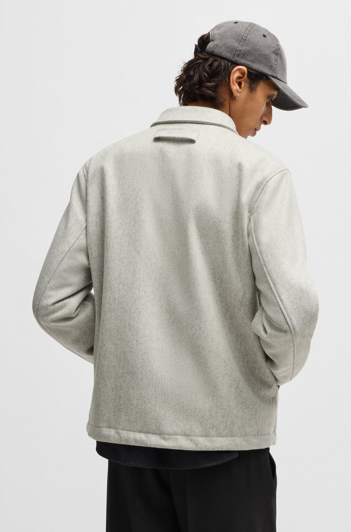 REGULAR-FIT PADDED COACH JACKET IN A WOOL BLEND - 4