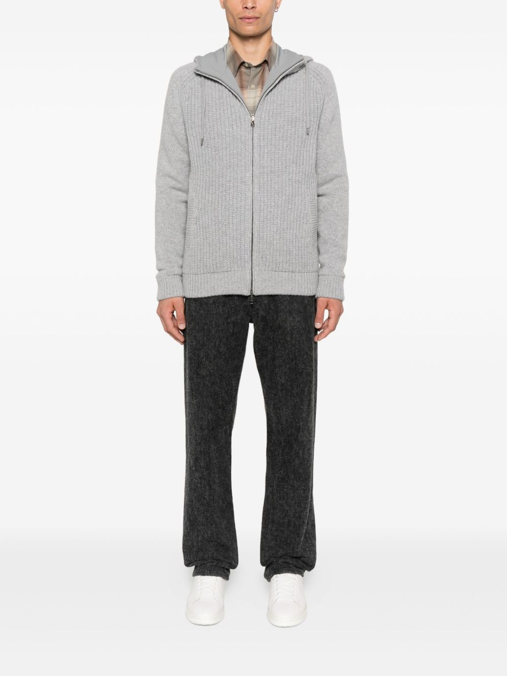 zip-up wool hoodie - 2