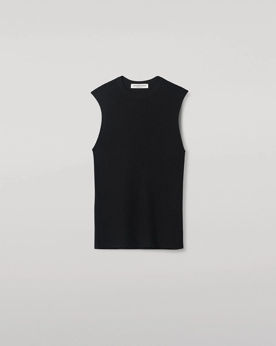 Sleeveless Black Tank Top - 1
