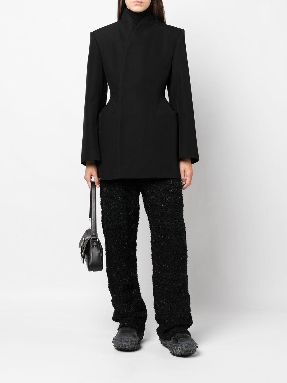 tweed straight-leg cut trousers - 2