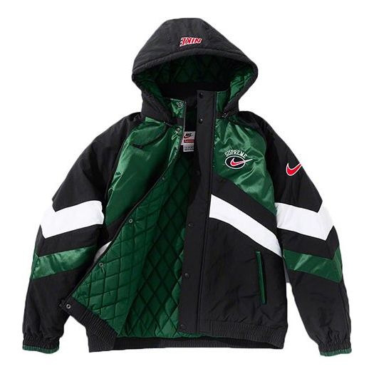Supreme x Nike Hooded Sport Jacket 'Black Green White' SUP-SS19-10138 - 3