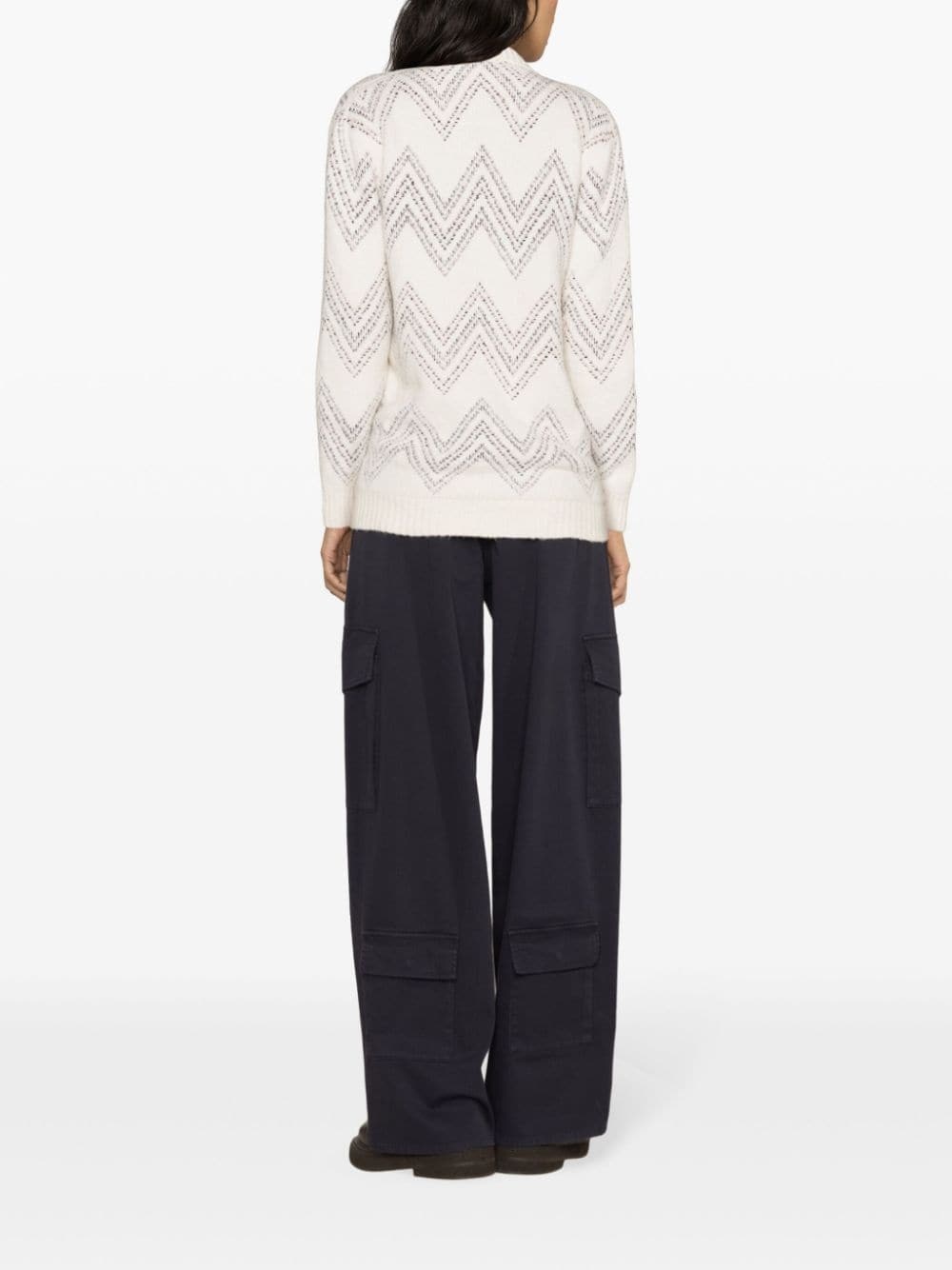 zigzag-jacquard cardigan - 3