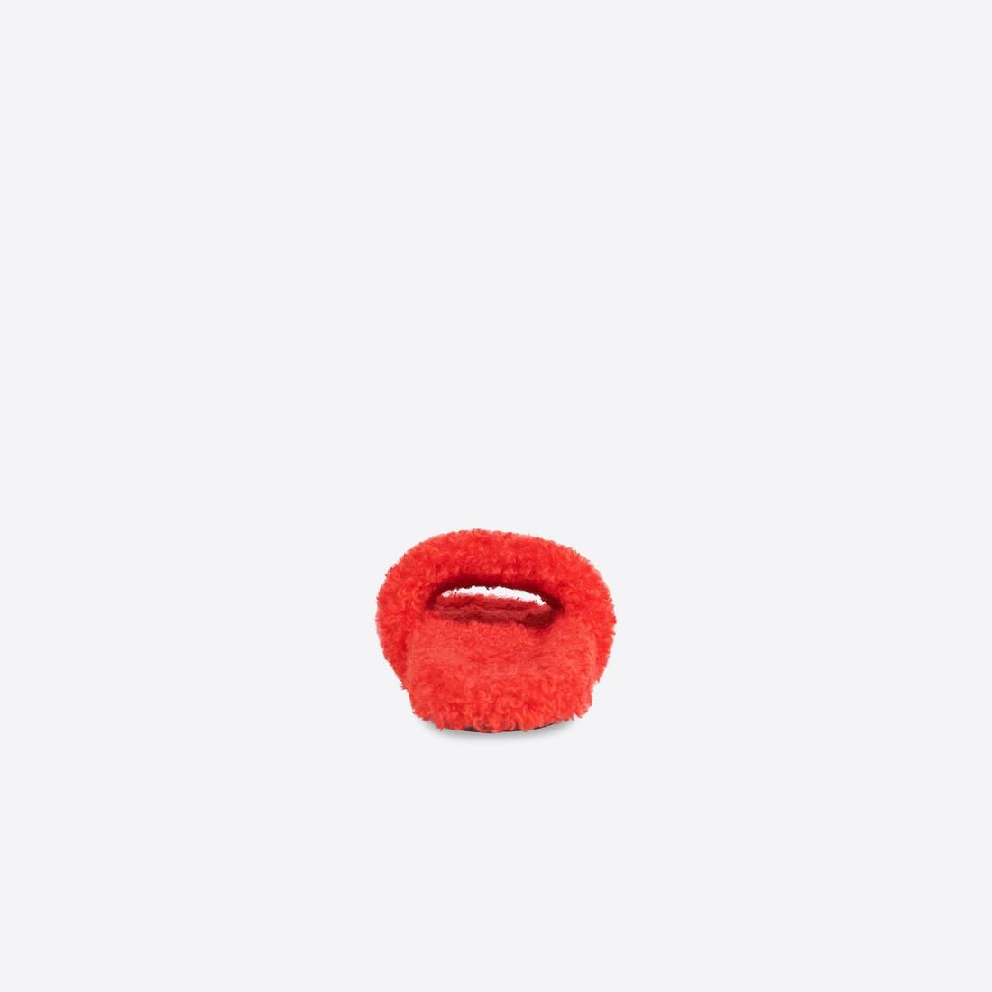 Women's Furry Slide Sandal in Red/white/red - 2