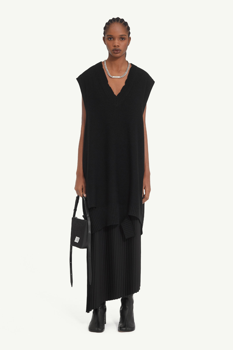 MM6 Maison Margiela Distressed Wool Mini Dress outlook