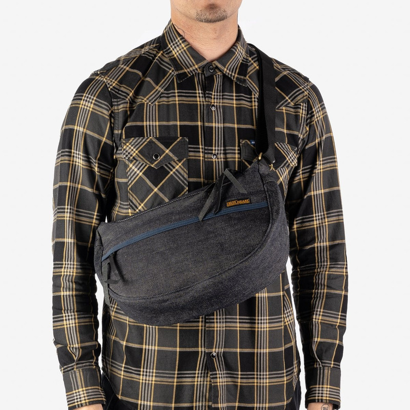 Iron Heart IHE-19-IND 21oz Selvedge Denim Small Shoulder Bag - Indigo outlook