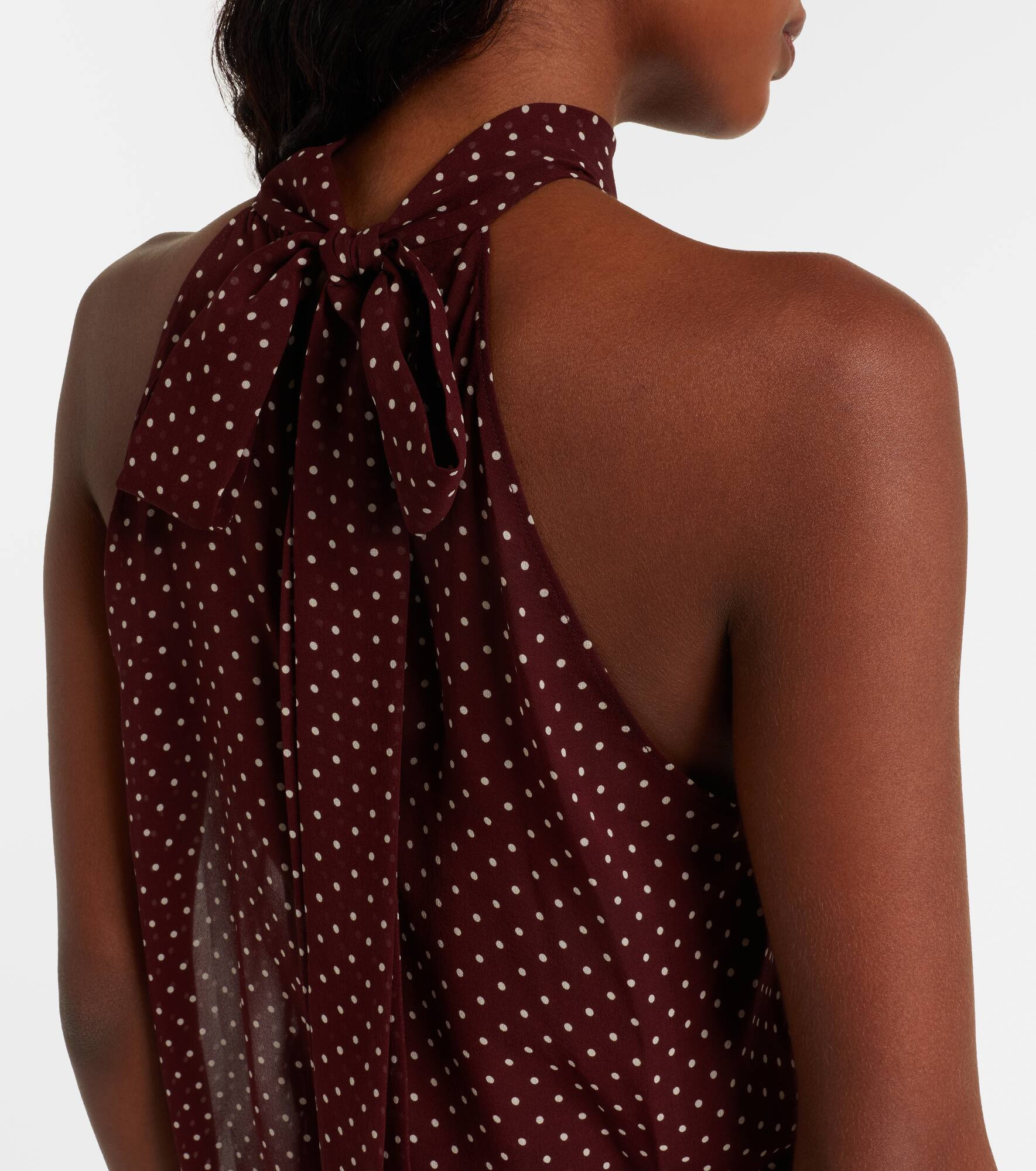 Alla polka-dot halterneck silk top - 6