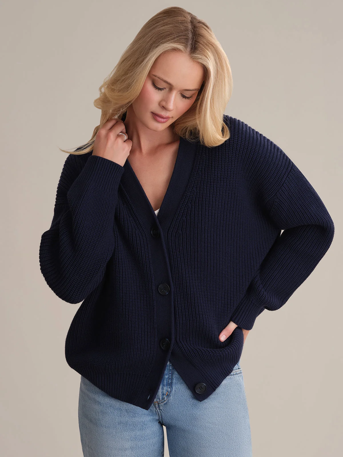 Emilia: Cotton Cocoon Cardigan - 1