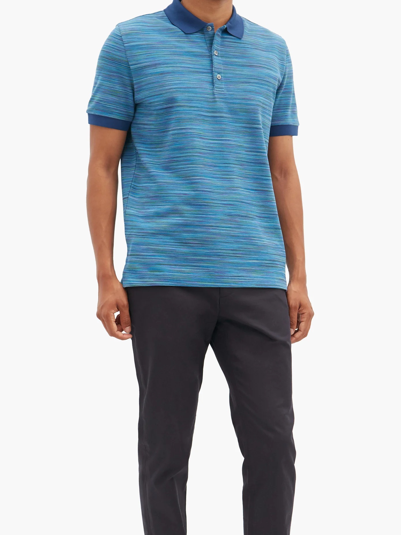 Striped cotton-piqué polo shirt - 6