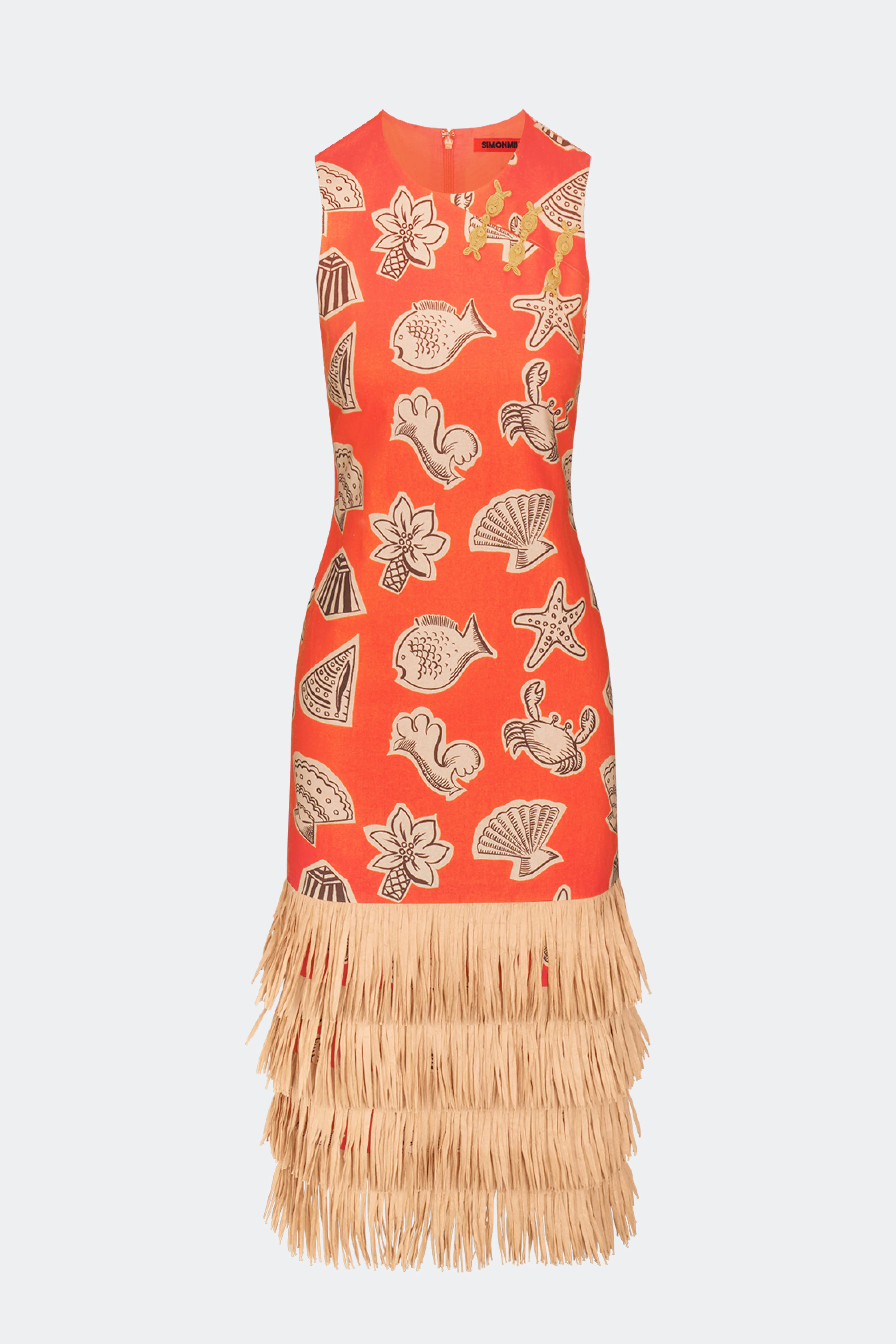 Jooni Linen Dress In Playful Sea Print - 1