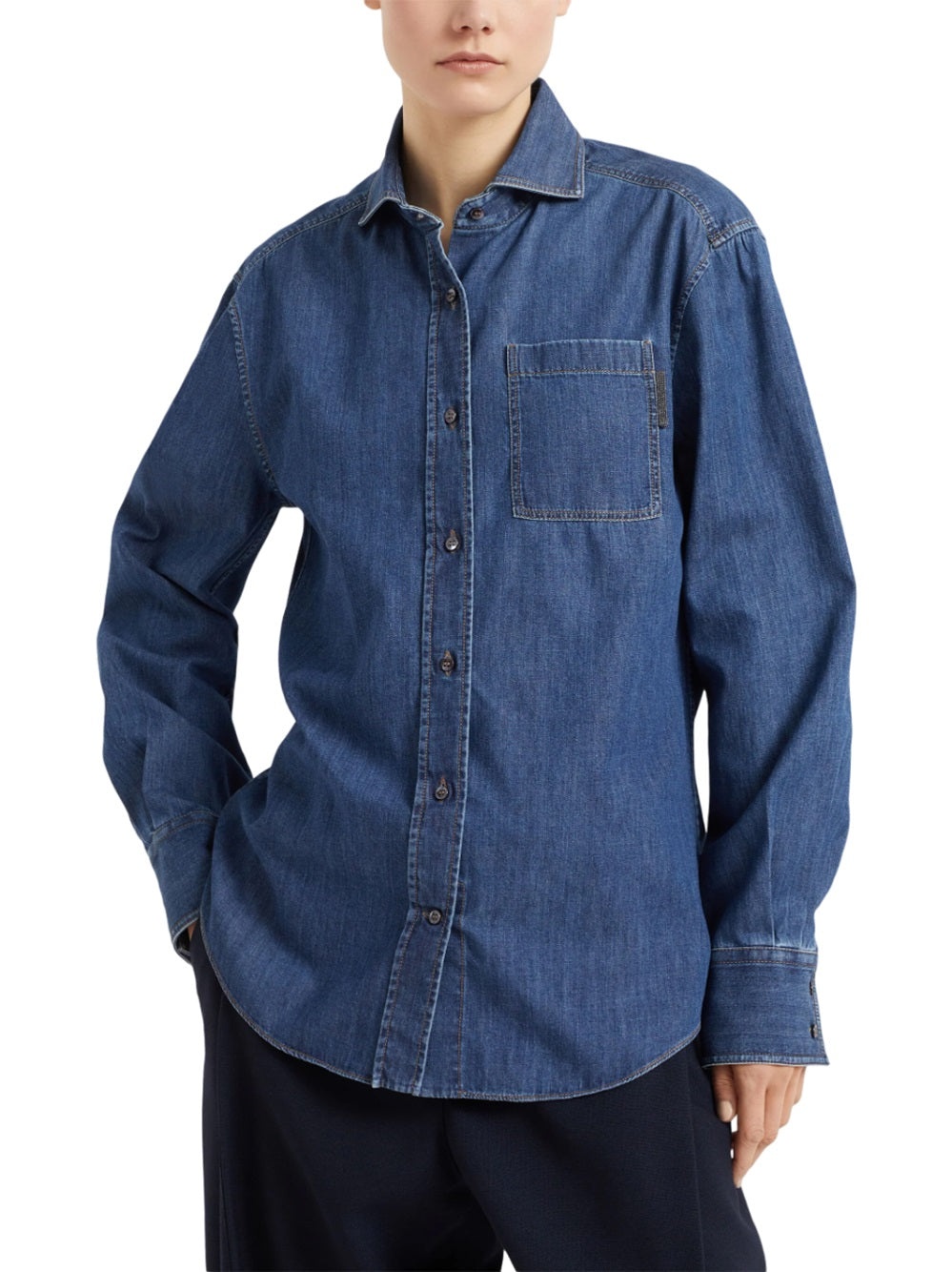 Denim shirt with Monili detail - 3