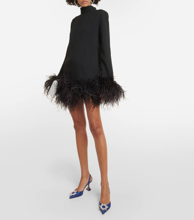 Taller Marmo Piccolo Ubud feather-trimmed minidress outlook