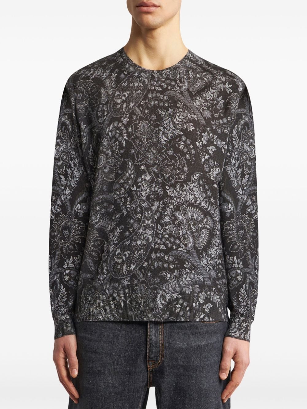 paisley intarsia-knit jumper - 3