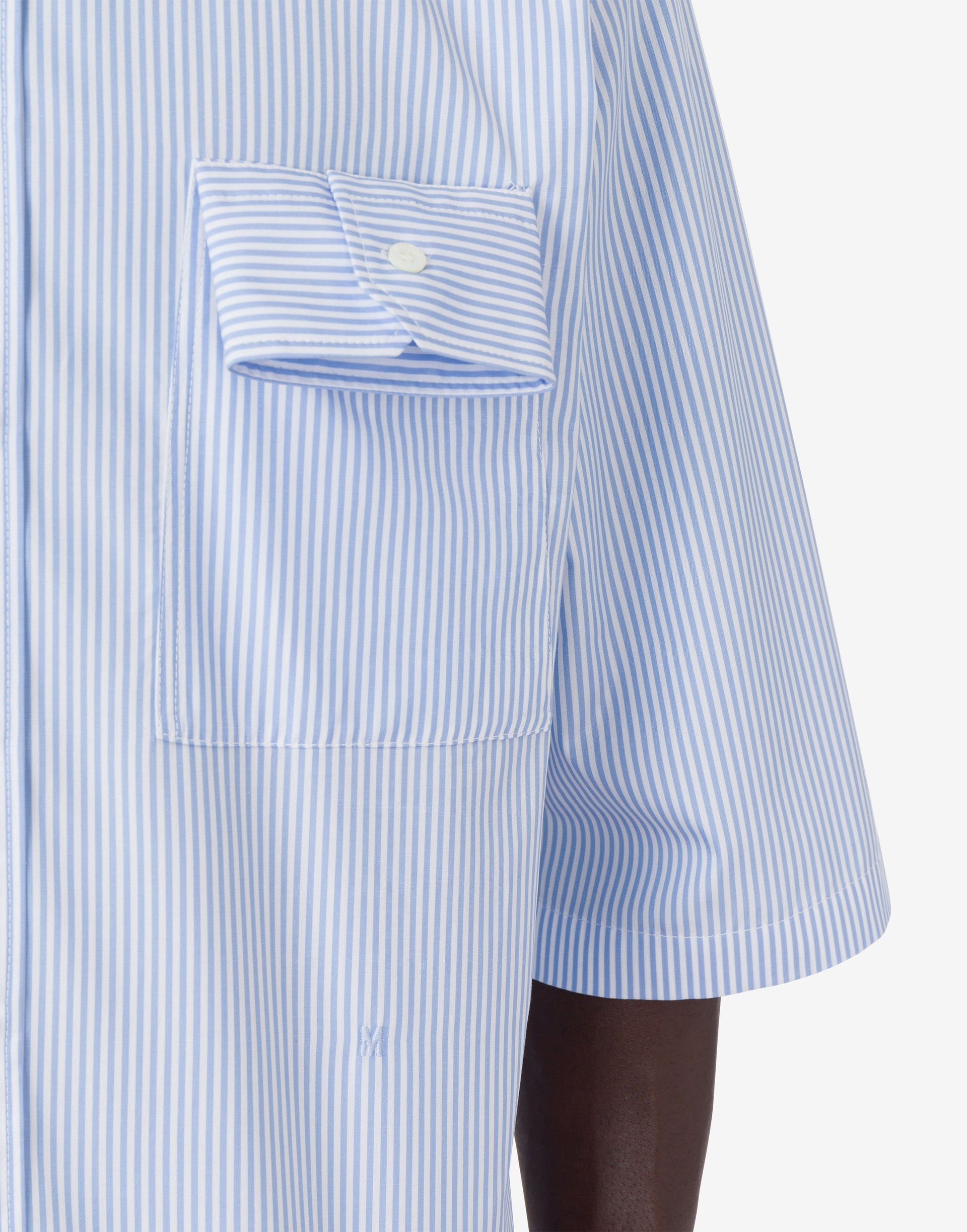 STRIPED POPLIN SHIRT CUFF DETAILS - 3