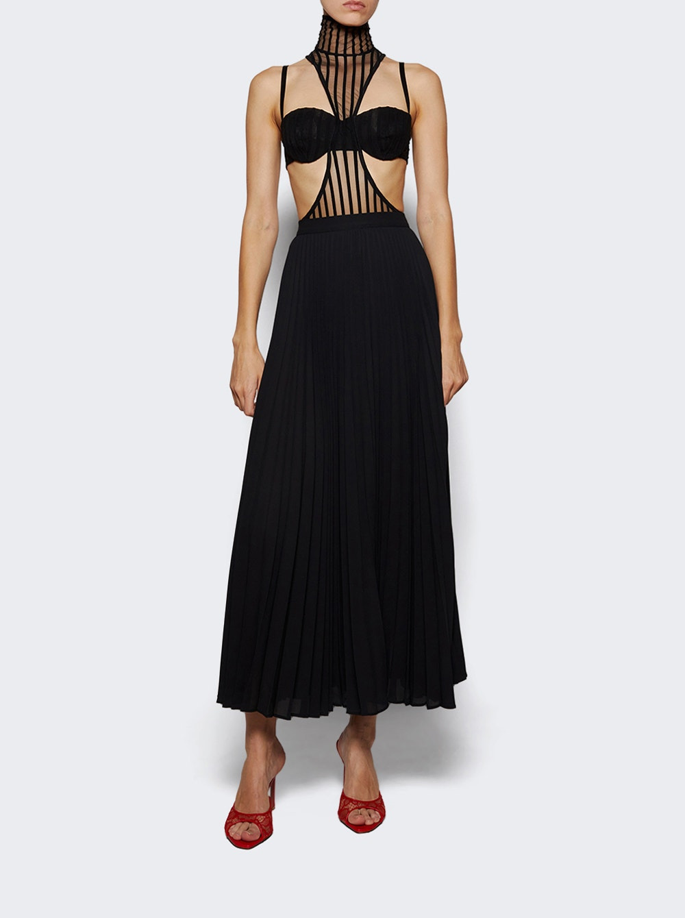 Cut-out Mock Neck Bodysuit Black - 5