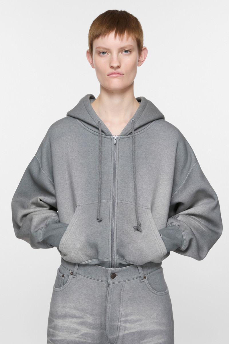 Acne Studios Hooded zipper sweater - Grey Melange outlook