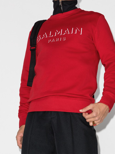 Balmain logo-print long-sleeve sweatshirt outlook