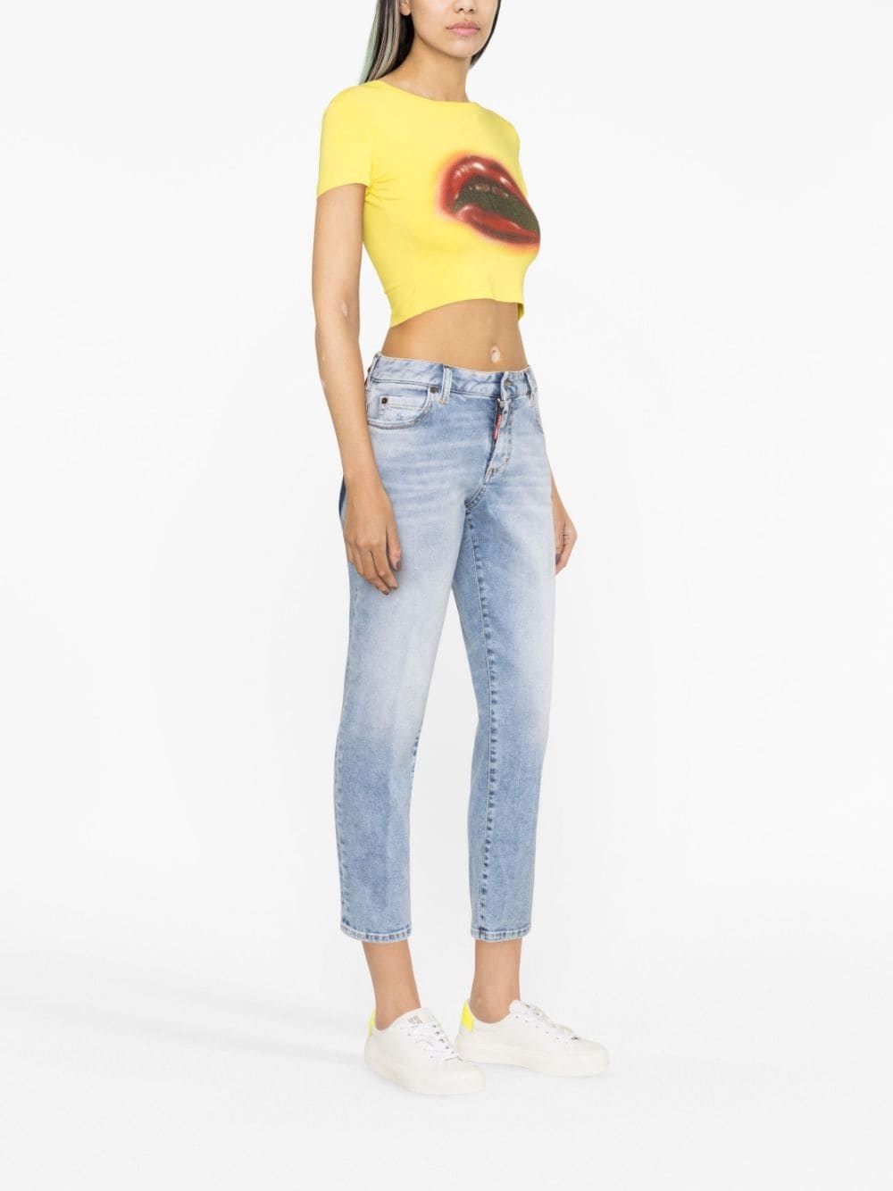mid-rise cropped jeans - 3