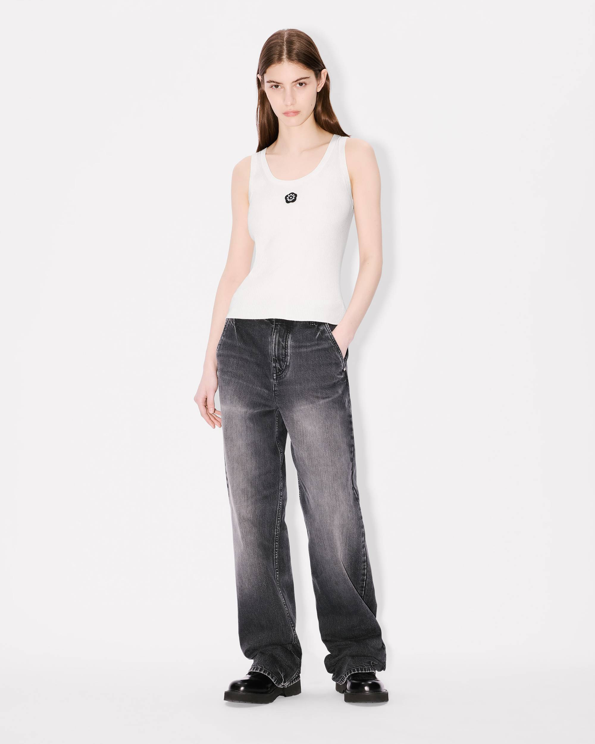 'Boke Flower 2.0' embroidered rib tank top - 5