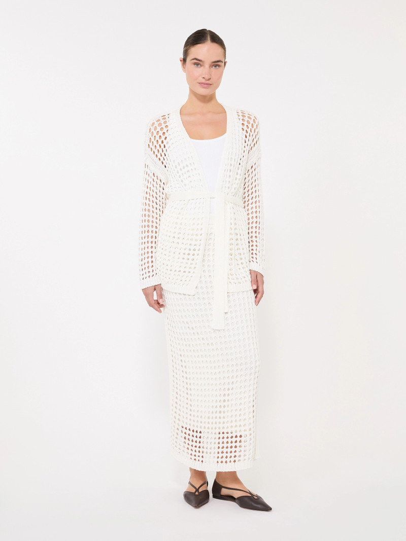 Max Mara GELO Mesh cotton cardigan - OPTICAL WHITE outlook