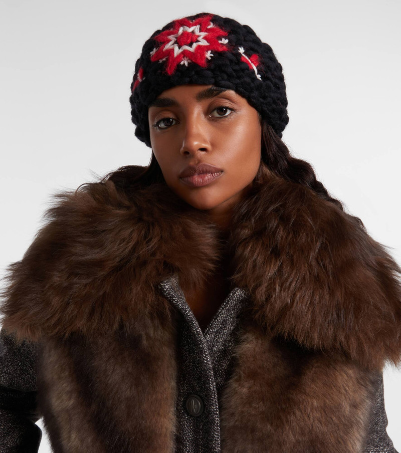 Moncler Embroidered wool-blend headband outlook