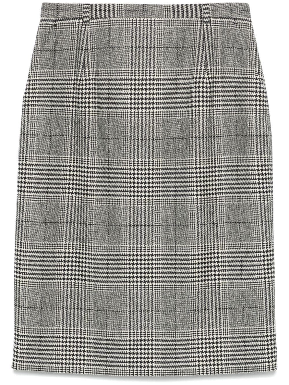 glen plaid-check midi skirt - 1