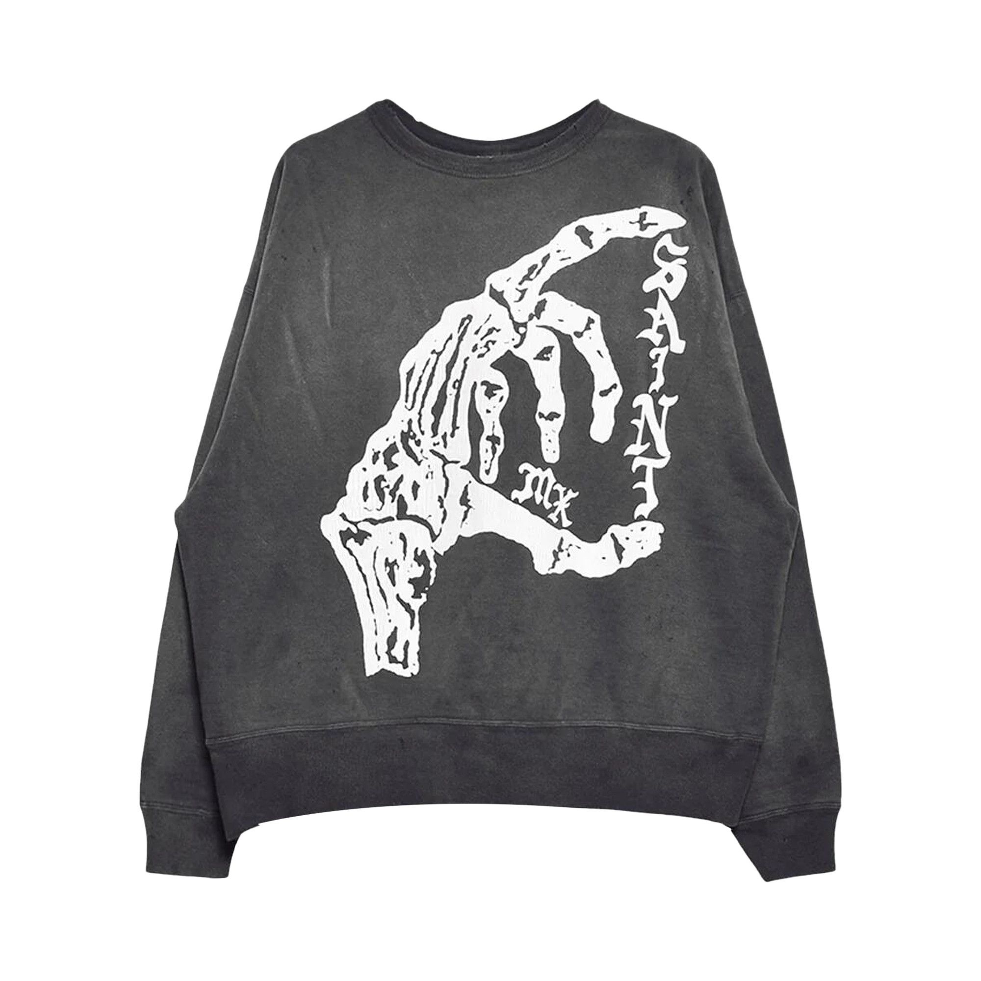 SAINT Mxxxxxx Bone Saint Crewneck Sweatshirt 'Black' - 1