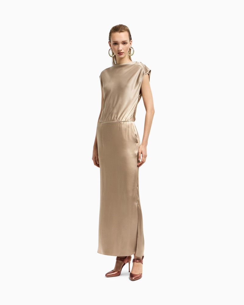 GIORGIO ARMANI DOUBLE-FACED SILK-SATIN LONG DRESS outlook