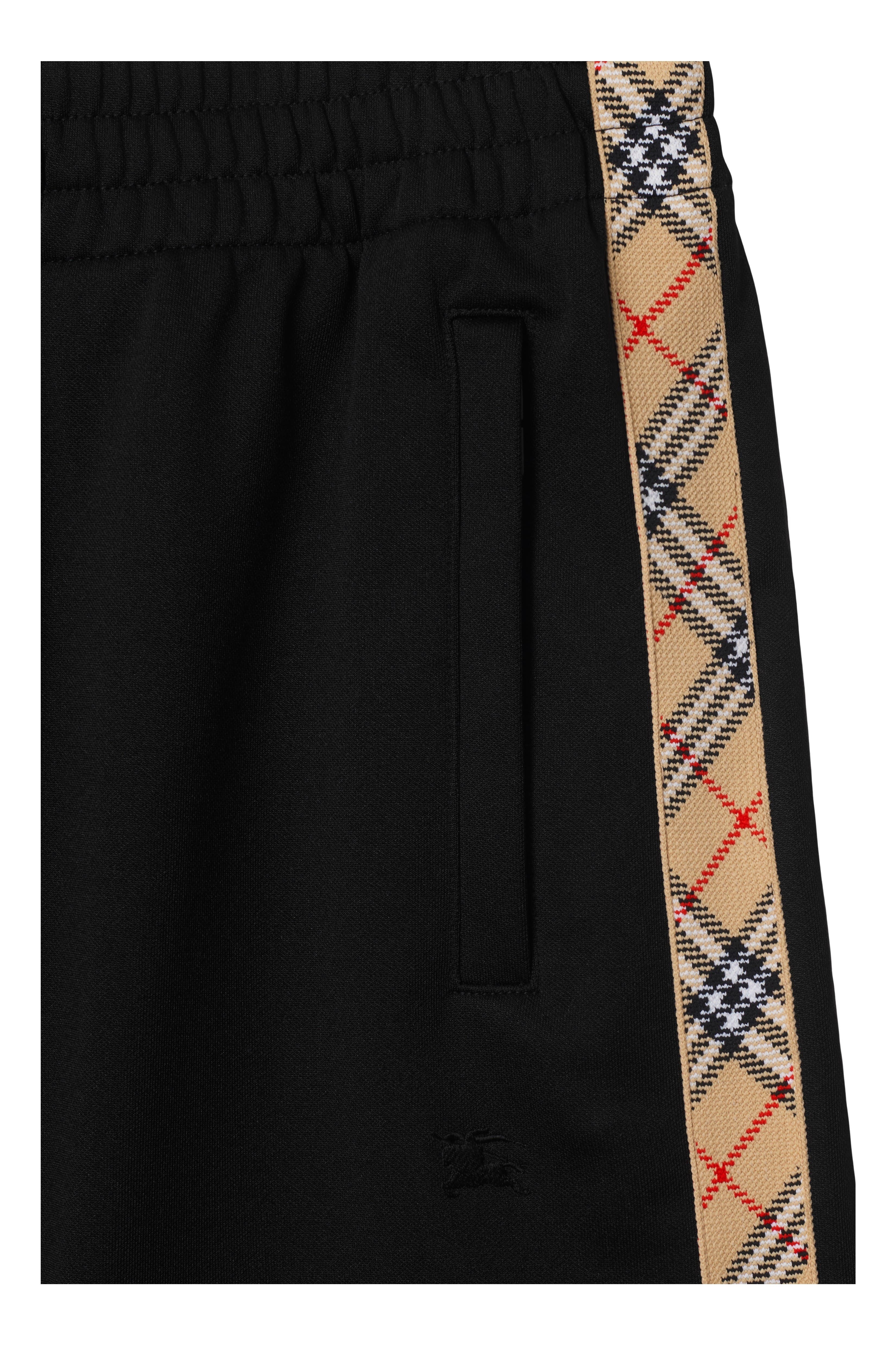burberry Check Trim Cotton Blend Shorts in Black at Nordstrom - 5