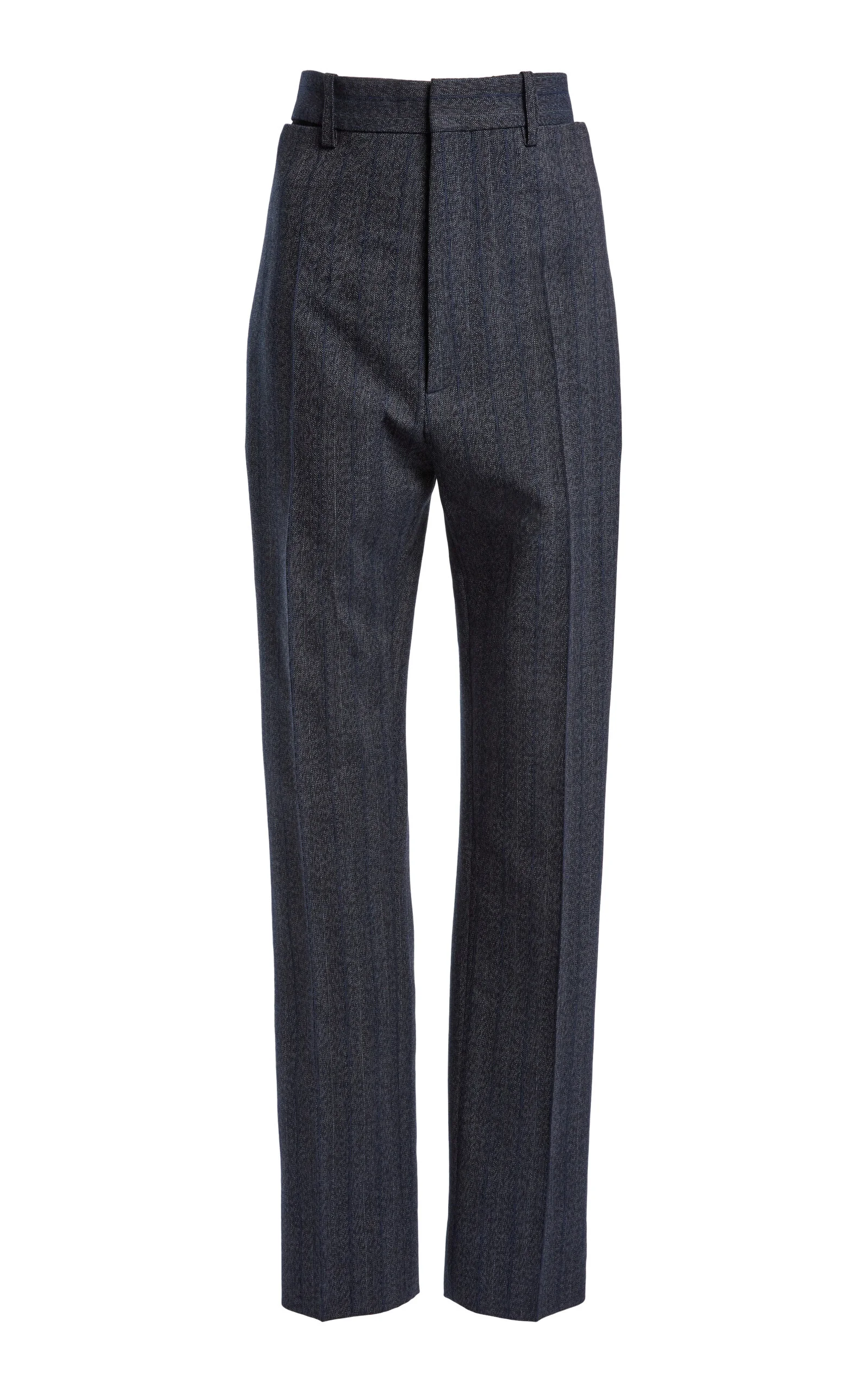Mid-Rise Straight-Leg Trousers blue - 1