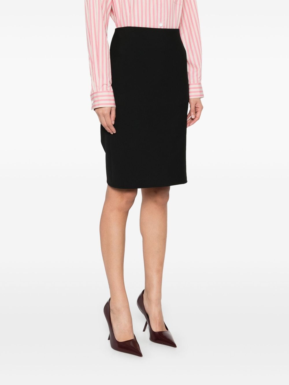 twill-weave midi skirt - 3